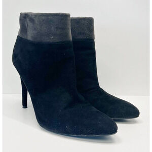STUART WEITZMAN Colorblock Suede Platform Ankle Booties Stiletto Heel Gray 7.5